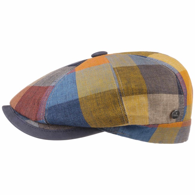 Lierys City Bic Leder Piping Flatcap