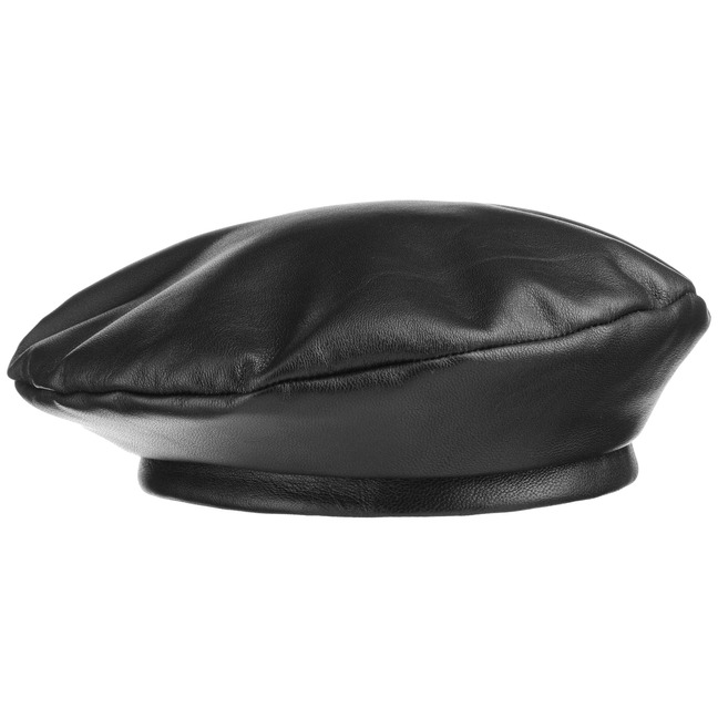 leather black beret