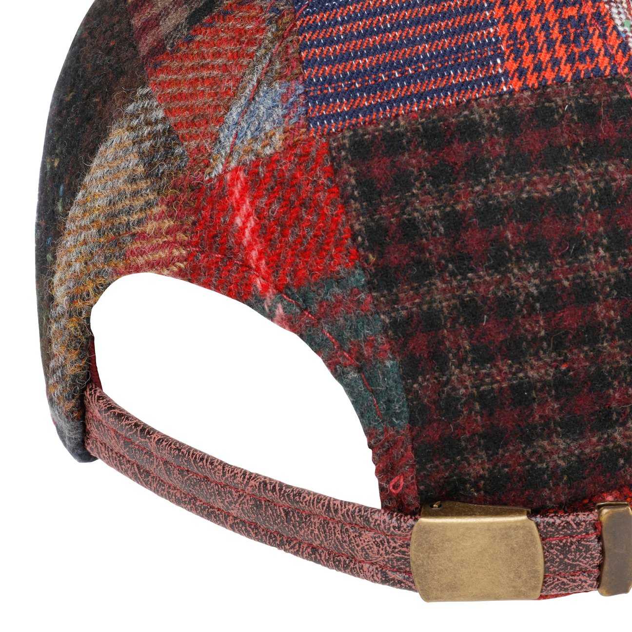 Lierys Larent Patchwork Pet Heren - Made in Italy wollen cap newsboy met klep voering voor Herfst/Winter - 58 cm blauw