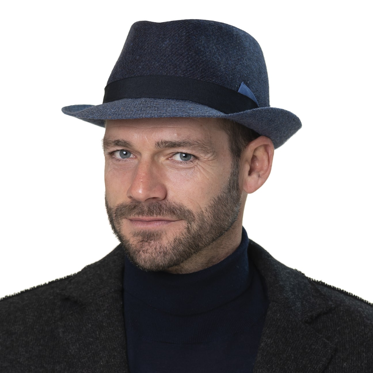 Lierys Chapeau Aneb Virgin Wool Femme/Homme - Made In Italy Pour Homme L'hiver Trilby Avec Doublure, Doublure Hiver Automne-Hiver - S (54-55 Cm) Noir