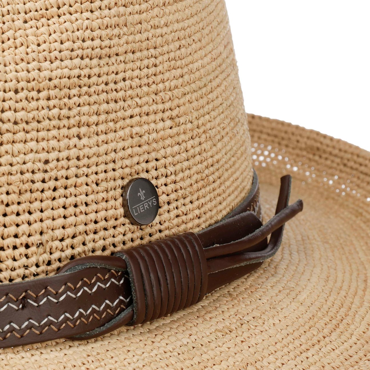UNLIENSアンリアン raffia baguette hat Borsalino Argentina Fine Raffia Crochet Hat Royal Blue/Orange