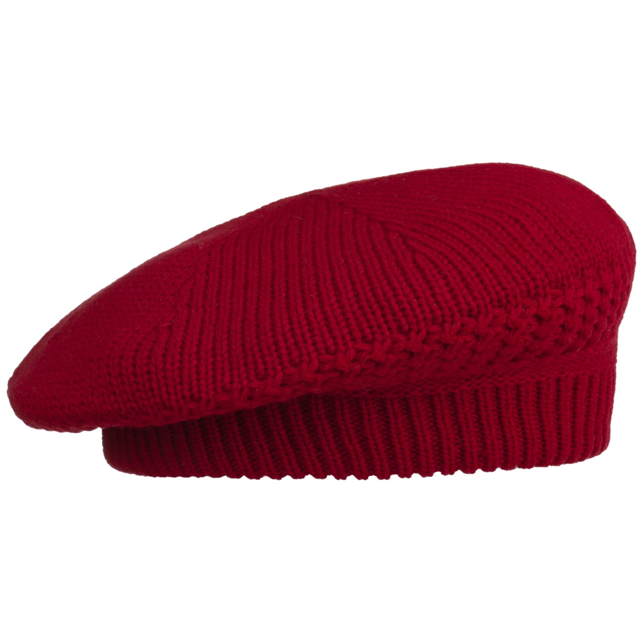 red knitted beret