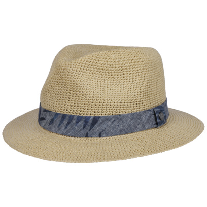 Panama Grass hat handmade hollow vent short brim trilby