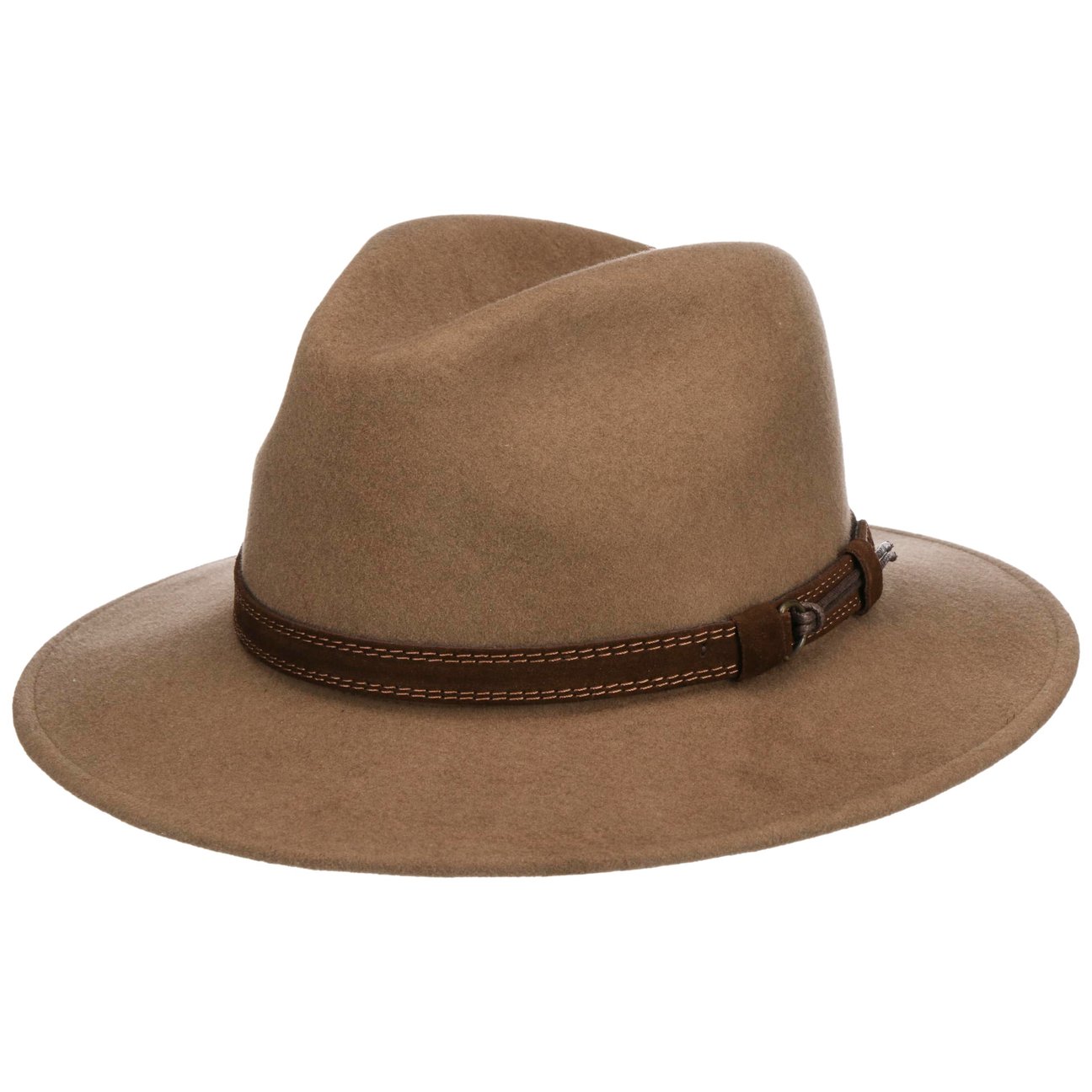 Rolled Wool Fedora Hat with Ear Flaps Wool Traveller Hat with Ear Flaps by Lierys --> Lierys.com  main image 4